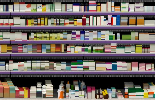 Vitamins,And,Supplements,On,Shelf,At,Drugstore,Mockup,,3d,Illustration